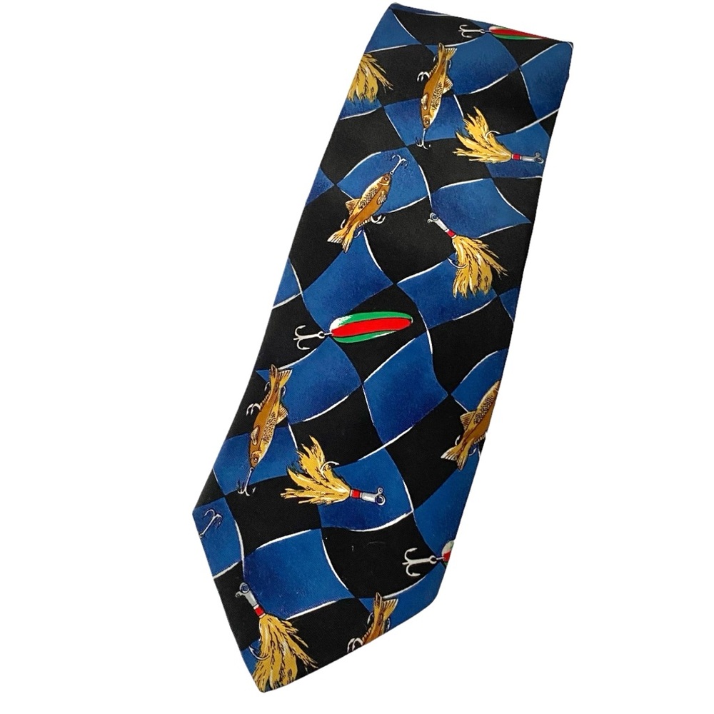 Vintage Haggar Fly Fishing Lures Blue Black Tie